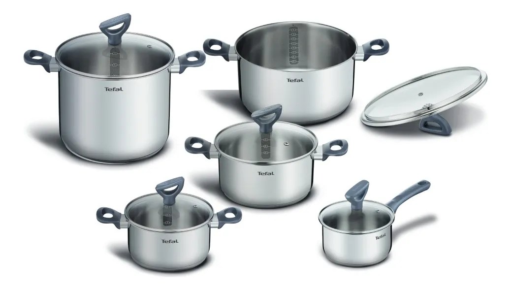 Batería 10 Piezas Daily Cook Color Plateado en Acero Inoxidable