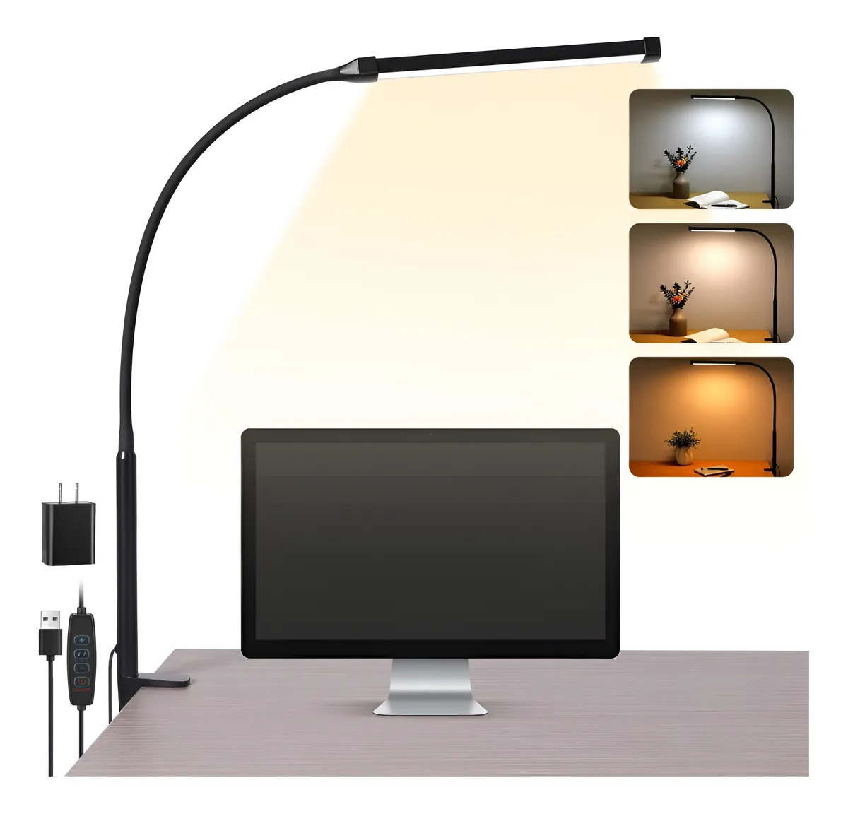 Lámpara Led Flexible Con Clip Escritorio
